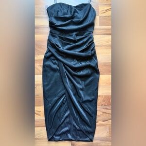 DO+BE Black Ruched Draped Pencil Skirt